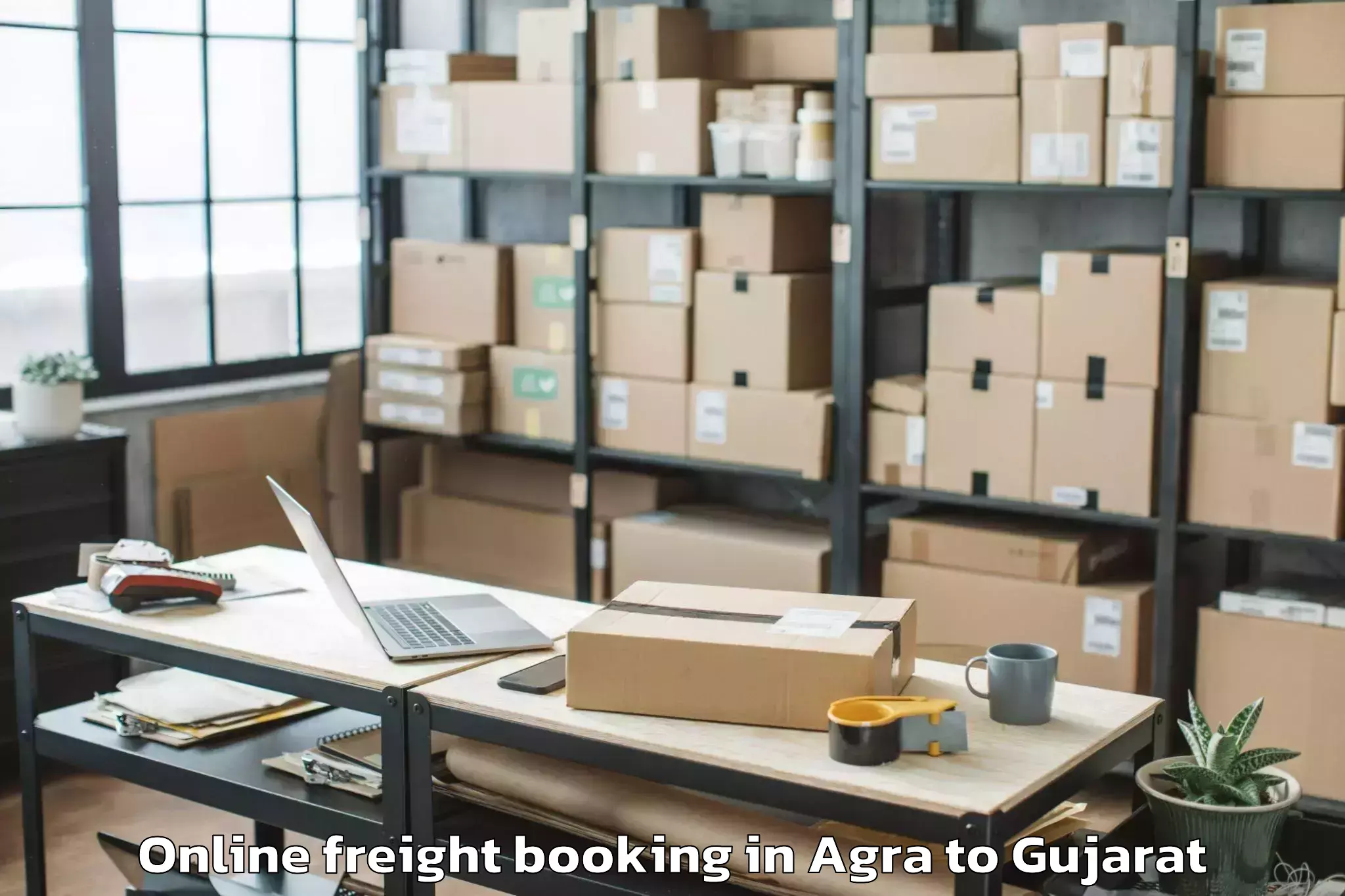 Hassle-Free Agra to Mahudha Online Freight Booking